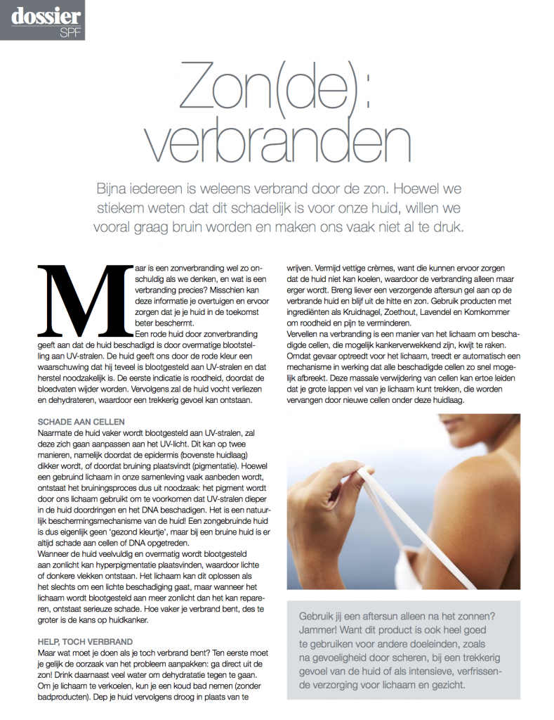 Tekstwekker Verbrand door de zon Tips huid